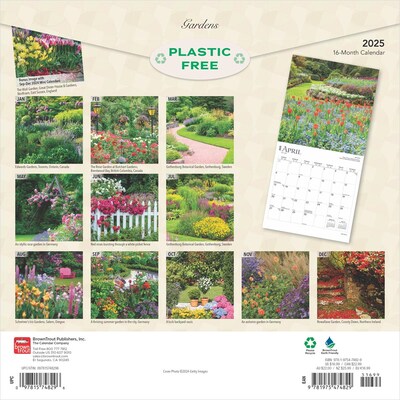 2025 BrownTrout Gardens 12 x 12 Monthly Wall Calendar (9781975474829)