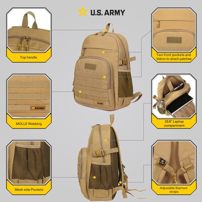 US Army TANGO Laptop Backpack, Large, Sand (USBTAN18SAN)