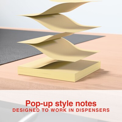 Stickies Pop-Up Standard Notes, 3" x 3" Yellow, 100 Sheets/Pad, 12 Pads/Pack (S33YRP12/52563)