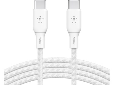 Belkin BoostCharge USB Type-C to USB Type-C Charging Cable, 6.6 ft., White, 2/Pack (CAB014bt2MWH2PK)