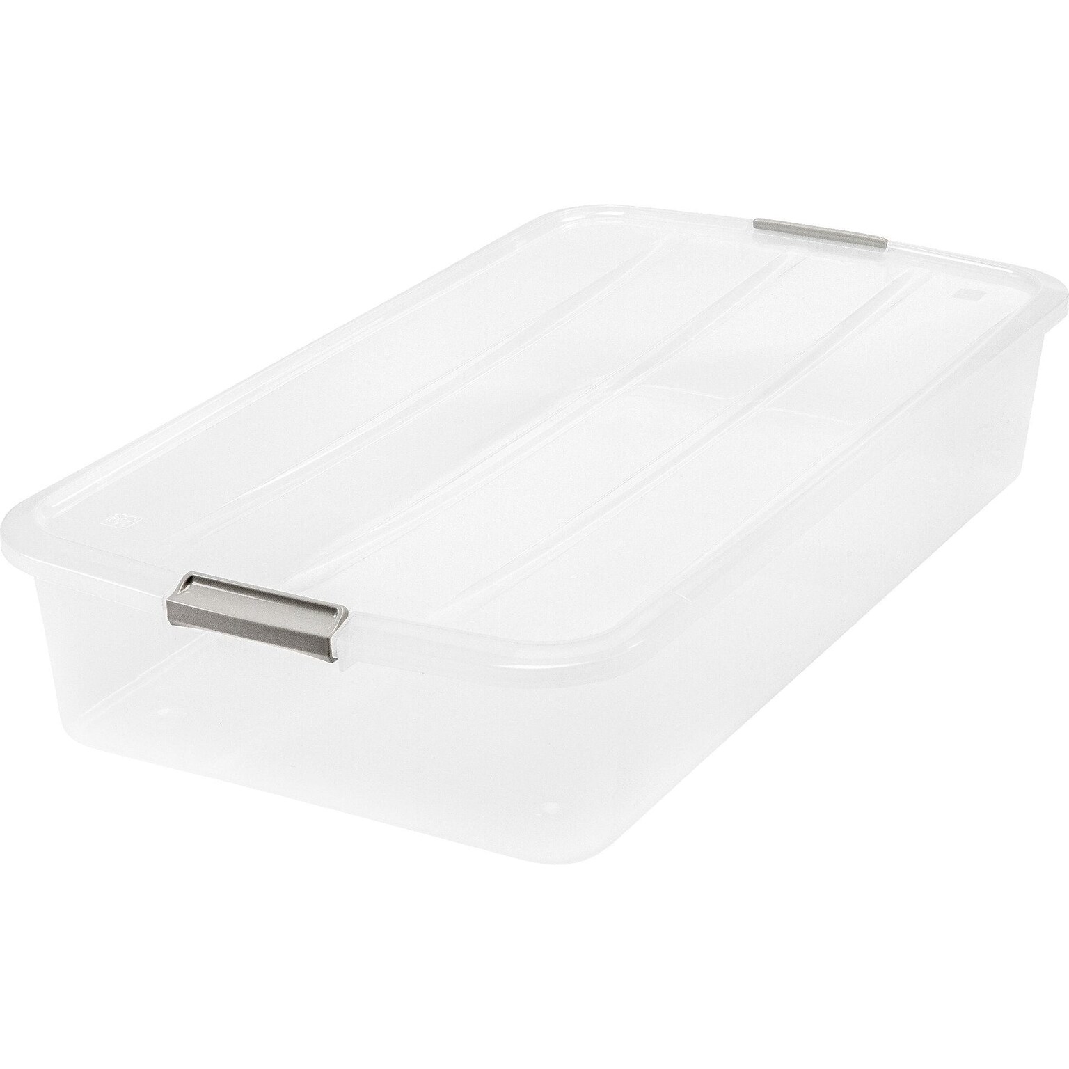 Iris Stackable Plastic Storage Box, 6.5 x 32.5 x 17.8, 50 Qt., Clear, 6/Pack (100802)