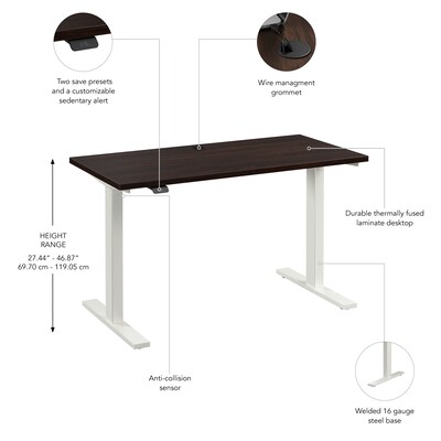 Bush Business Furniture Move 60 Series 48"W Electric Adjustable Standing Desk, Black Walnut (M6S4824BWWK)