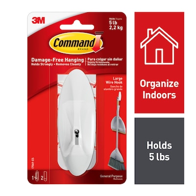 Command Large Wire Hook, 5 lb., White (17069-ES)