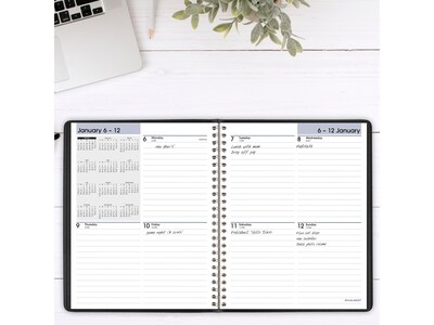 2025 AT-A-GLANCE DayMinder 7 x 8.75 Weekly Planner, Faux Leather Cover, Black (G535-00-25)