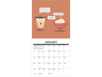 2025 Willow Creek Bad Dad Jokes 7" x 7" Monthly Wall Calendar, Blue/White (45657)