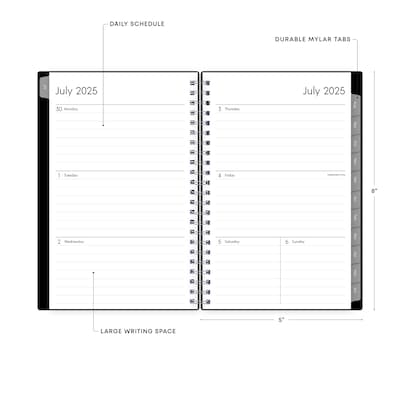 2025-2026 Blue Sky Enterprise 5" x 8" Academic Year Weekly & Monthly Planner, Plastic Cover, Black (130611-A26)