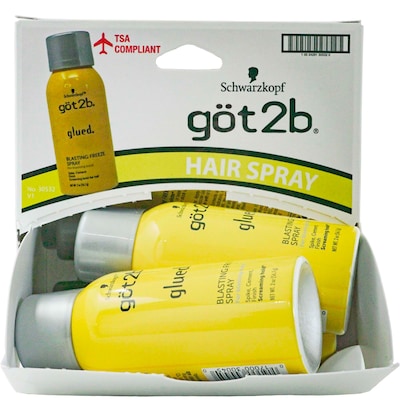 got2b Glued Blasting Freeze Hair Spray, 2 oz Bottle, 9 Bottles/Dispensit Box, 12 Dispensit Boxes/Car