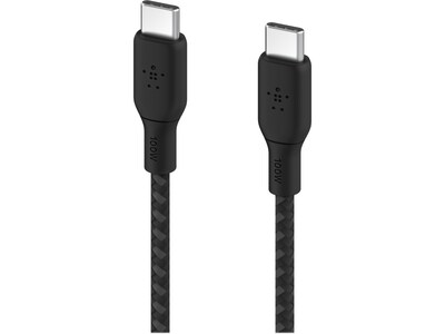 Belkin BoostCharge 6.56' USB-C to USB-C Power Cable, Male to Male, Black (CAB014BT2MBK)