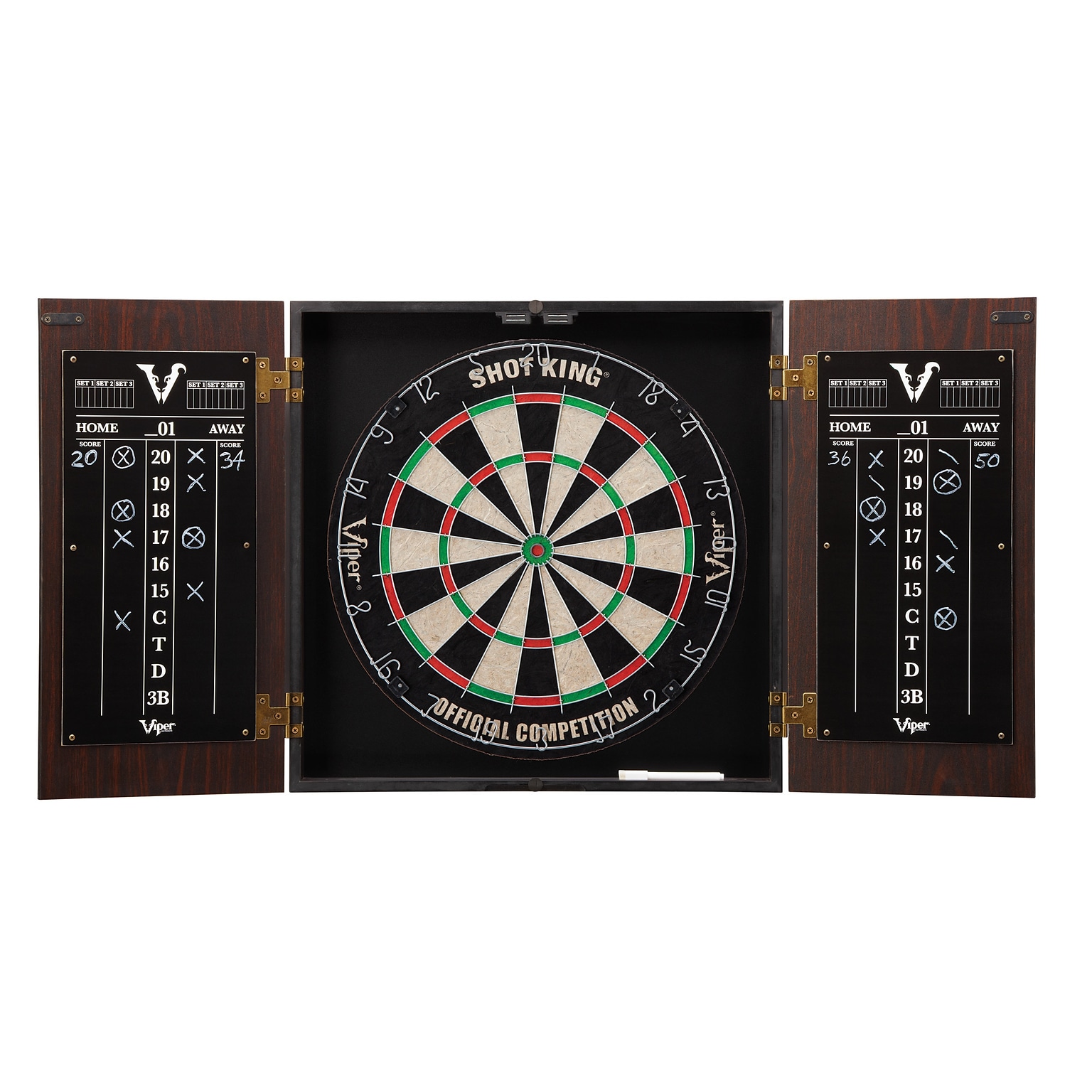 Viper Stadium Dartboard Cabinet with Shot King Sisal Dartboard (40-0376)