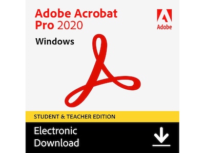 Adobe Acrobat Pro 2020 Student & Teacher Edition for 1 User, Windows, Download (ADO951800V519)