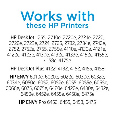 HP 67 Black/Tri-Color Standard Yield Ink Cartridge, 2/Pack (3YP29AN#140)