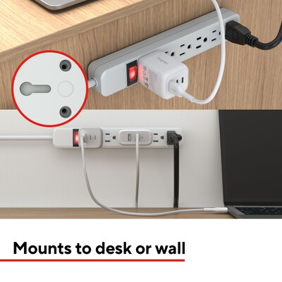 Quill Brand® 3' and 6-Outlet Power Strip, White (ST22147-CC)