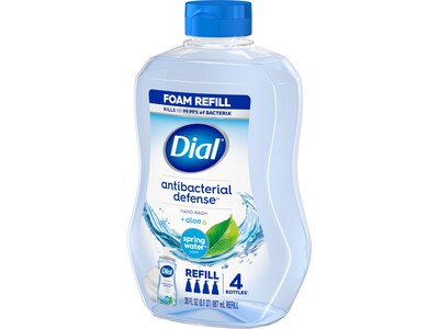 Dial Antibacterial Defense Foaming Hand Soap Refill, Spring Water Scent, 30 Fl. Oz., (17000350875)