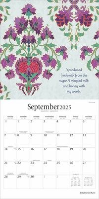 2025 Brush Dance Enlightened Rumi 12" x 24" Monthly Square Wall Calendar (9781975478551)