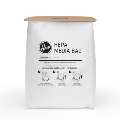 Hoover Commercial Vacuum HEPA Media Filter Bags, White, 10/Pack (AH14010)