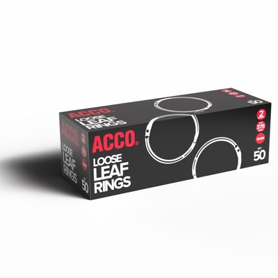 ACCO Book Rings, Silver, 50/Box (A7072205)