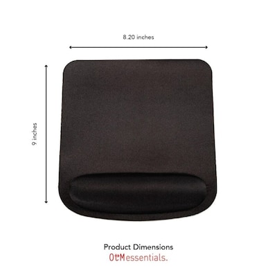 OTM Essentials Foam Non-Skid Mouse Pad With Wrist Rest, Black (COB-A3CAA)