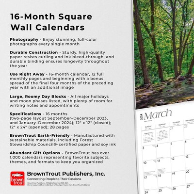 2024 BrownTrout New York Wild & Scenic 12" x 24" Monthly Wall Calendar (9781975464288)