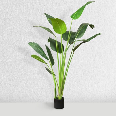 Forever Leaf 60" Bird Of Paradise Artificial Plant in Black Pot (FEV-BOP772)