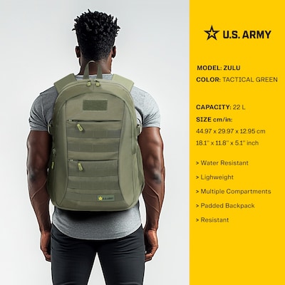 US Army ZULU Laptop Backpack, Large, Tactical Green (USBZUL18GRN)