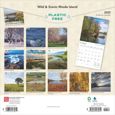 2025 BrownTrout Rhode Island Wild & Scenic 12 x 24 Monthly Square Wall Calendar, (9781975475611)