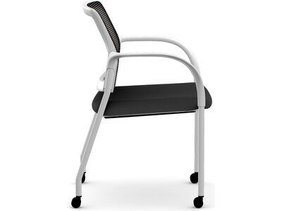 HON Ignition Fabric/Mesh Multipurpose Stacking Chair, Black/Designer White (HIGS6.F.H.IM.CU10.PK7)