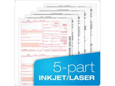 Adams 2022 1099-INT Tax Form, 5-Part, 12/Pack (STAX5INT-22)