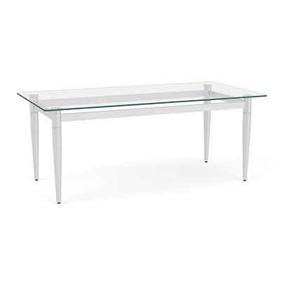 Lesro Ravenna 40W x 20D Glass Nesting Coffee Table, Brushed Steel (RV0840.FBS)