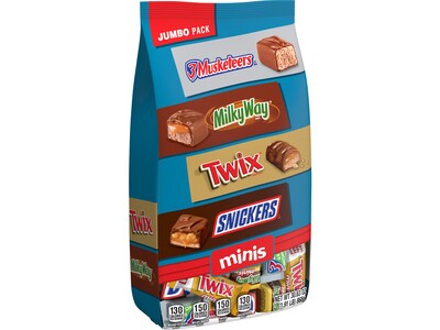 Snickers, Twix, 3Musketeers and MilkyWay Minis Milk Chocolate Candy Bars Bulk Variety Pack, 30.63 oz