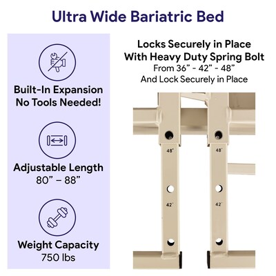 Medacure Electric Bariatric Hospital Bed w/ Built in Scale, 10 Function Hand Pendant, 750 lb., Mahogany (MC-LXBARISMH)