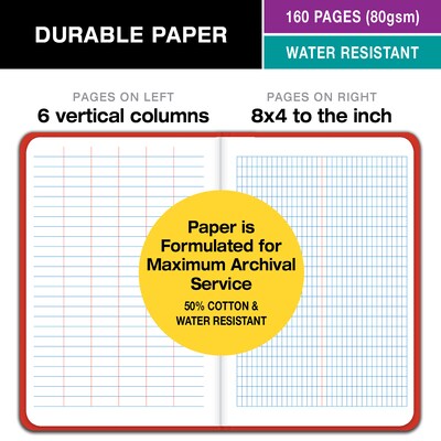 ELAN Field Surveying Computation Notebooks, 4.63" x 7.25", 160 Sheets, Orange, 6/Pack (E64-8X4 ORG-6)