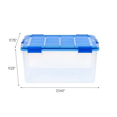 Iris 60 Quart Storage Container with Lid, Plastic, Clear (500197)