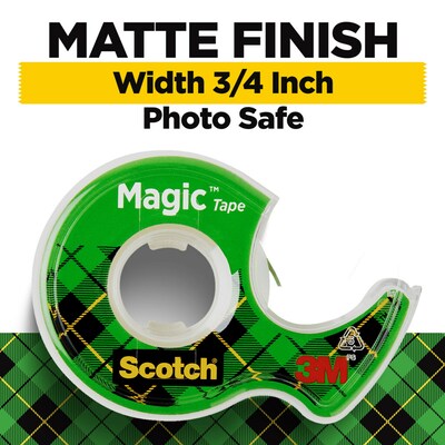 Scotch Magic Invisible Clear Tape with Dispenser, 0.75 x 8.33 yds., 1 Core (105)