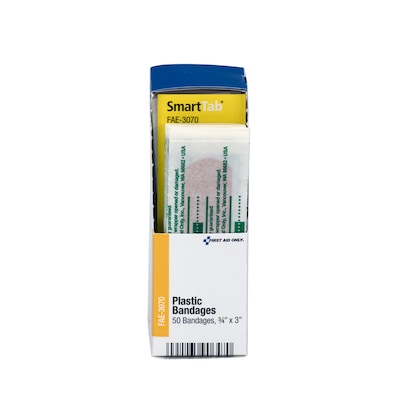 SmartCompliance 0.75 x 3 Plastic Adhesive Bandages, 50/Box (FAE-3070)
