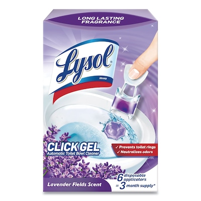 Lysol Click Gel Toilet Bowl Cleaner, Lavender Fields, 6/Pack, 4 Packs/Carton (192008906000)