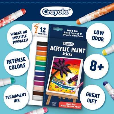 Crayola Acrylic Paint Doodle Sticks, Assorted Colors, 12/Pack, 2/Bundle (BIN546213-2)