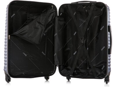 DUKAP Adly 25.39" Hardside Suitcase, 4-Wheeled Spinner, Navy Blue (DKADL00M-BLU)