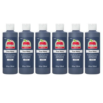 Apple Barrel Acrylic Paint Matte, 8oz., True Navy, 6/Pack (APP2616E-6)