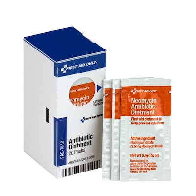 SmartCompliance Antibiotic Ointment Refill, Neomycin Sulfate, 20 Packets/Box (FAE-7040)