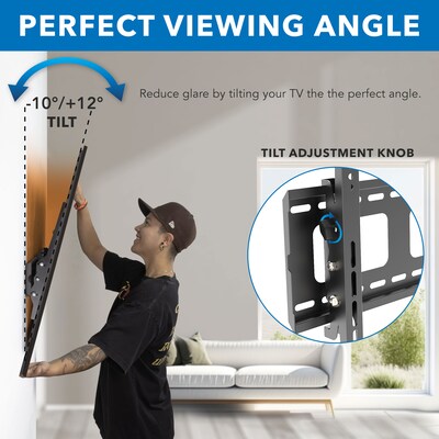 Mount-It! Tilt Wall TV Mount for 37" - 80" Screens, 175 lbs. Max. (MI-303B)