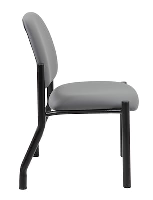 Boss Office Products Bariatric Armless Vinyl Guest Chair, 300 lb. Capacity, Grey (B9595AM-GY)