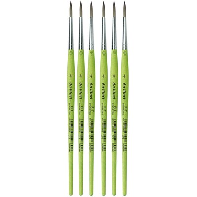 da Vinci FIT Synthetics Acrylic & Tempera Student Round Brush, 6 Brushes/Pack (DVXVA3734-6)