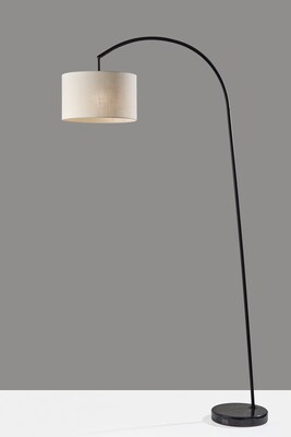 Adesso Chrystie 83.5"H Black Floor Lamp with Drum Shade (4053-01)