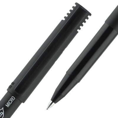 uni-ball Onyx Rollerball Pens, Micro Point, 0.5mm, Black Ink, Dozen (60040)