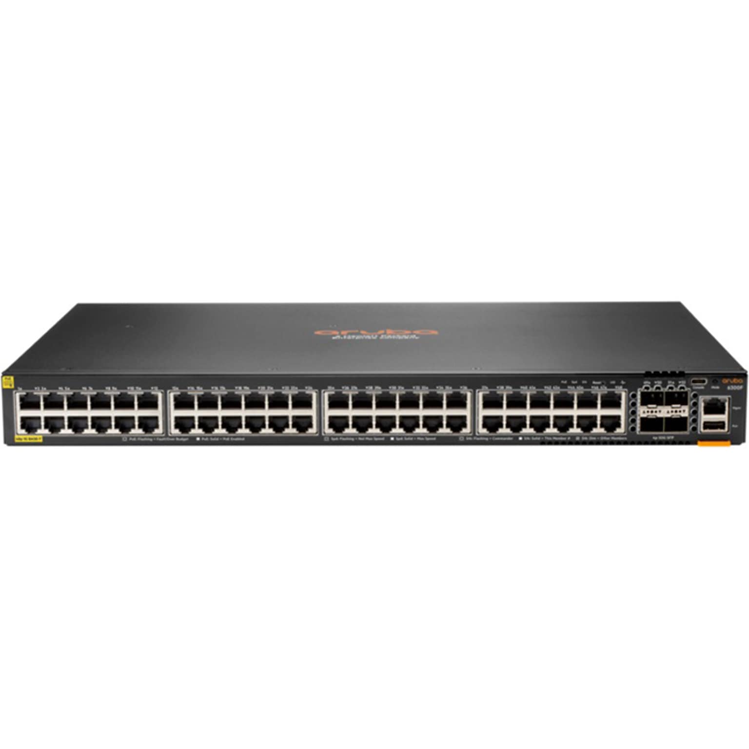 Aruba 6300F 48-Port Managed Switch, Black (JL665A#ABA)