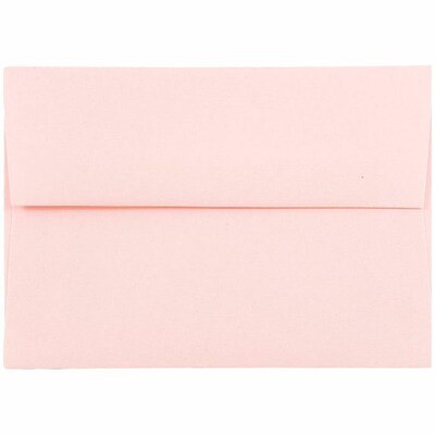 JAM Paper Moistenable Glue Invitation Envelope 4 1/4 x 6 1/4, Baby Pink, 50/Pack (15792I)