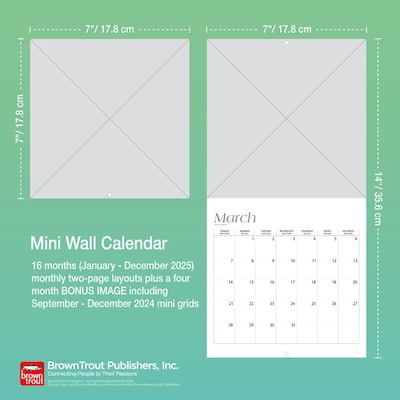 2025 Motor Club Supercars 7" x 7" Monthly Mini Wall Calendar (9781975474218)