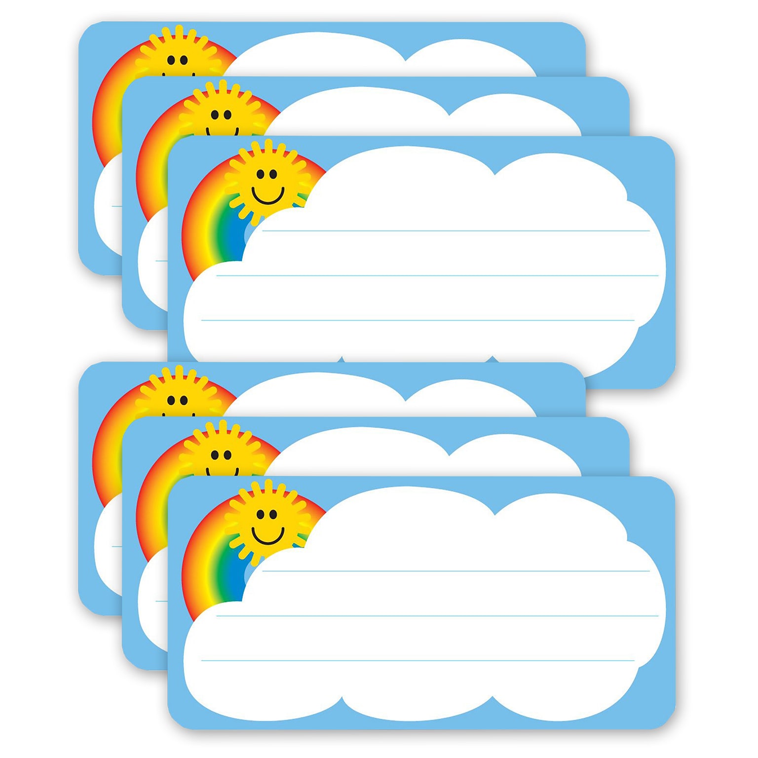 Creative Shapes Etc. Rainbow Nametags, 36/Pack, 6 Packs (SE-813-6)