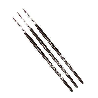 da Vinci TOP-ACRYL Oil and Acrylic Synthetic Red-Brown Round Brush, 3 Brushes/Pack (DVXVA7785K2-3)