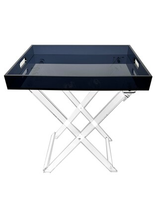 Designstyles Luxurious Acrylic Folding Table, Smoke (DST-AFTSTC)